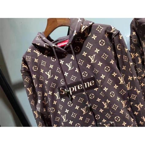 supreme louis vuitton hoodie coffee|louis vuitton supreme red hoodie.